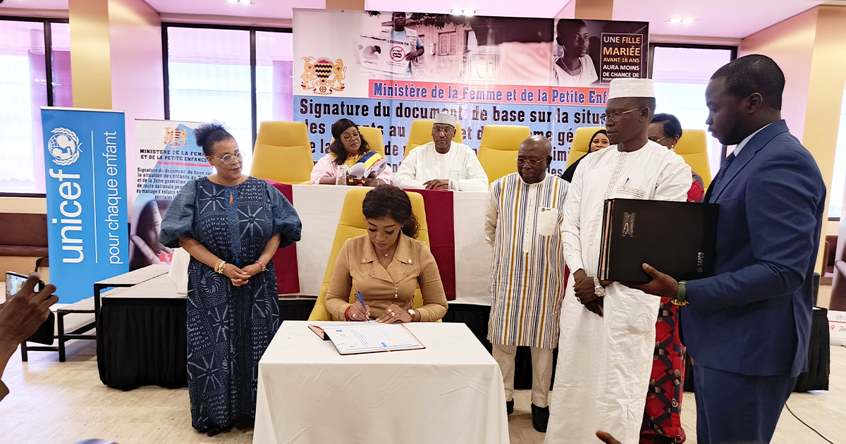 Signature d’un document clé pour les droits de l’enfant au Tchad