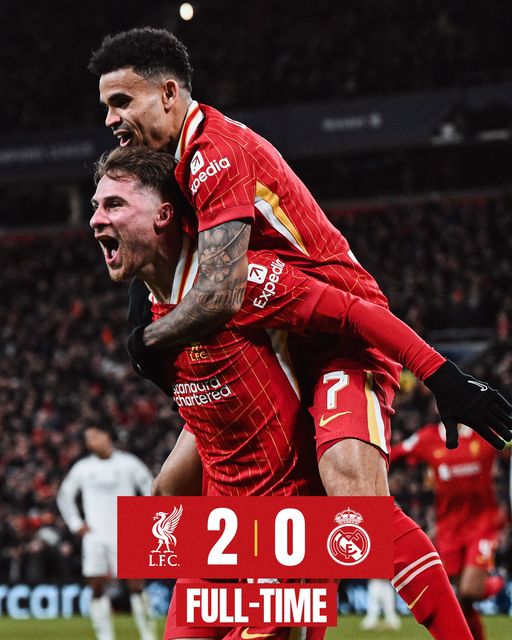 Liverpool triomphe 2-0 contre le Real Madrid à Anfield.